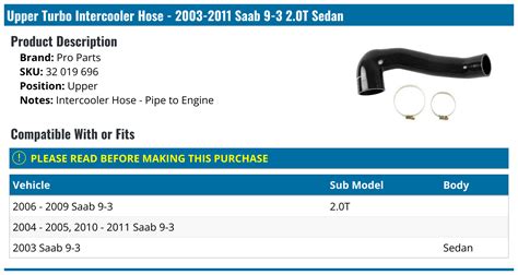 Intercooler Hose Saab 93