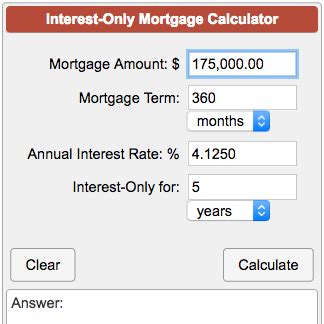 interest only mortgage calculator soup