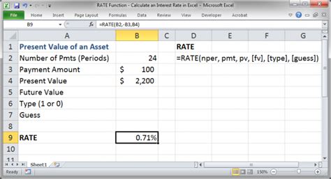 interest rate calculation formula in excel