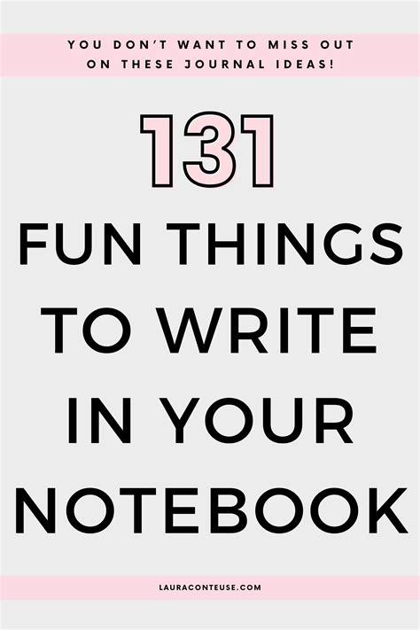 interesting things to write in a notebook