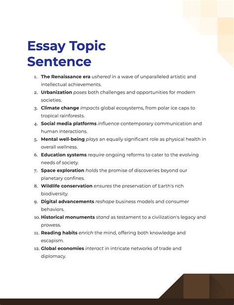 interesting topic sentence examples