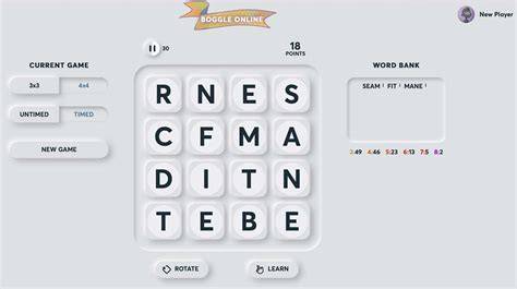 Text interface boggle online free