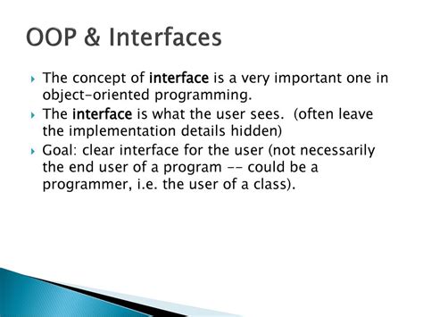 Interface Definition Oops