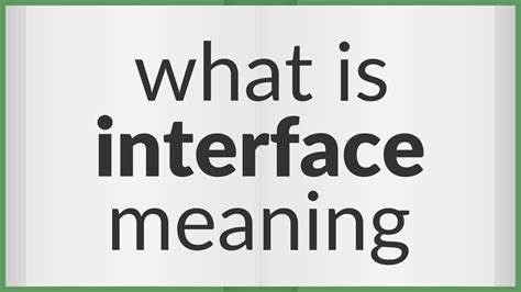 Interface Meaning Synonym