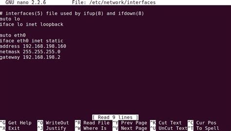 Interfaces File Linux