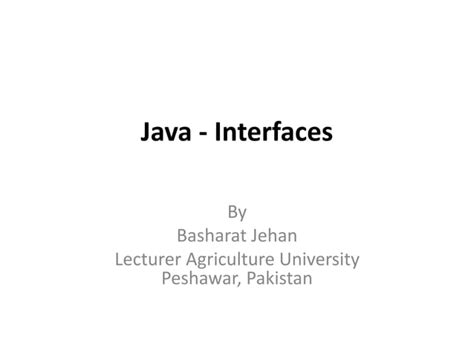 Interfaces In Java Ppt