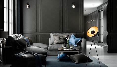 Interieur Maison Mur Noir Design Pour Un Appartement De Deuxpièces De 56m2