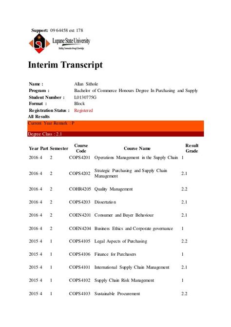 interim transcript vs final transcript