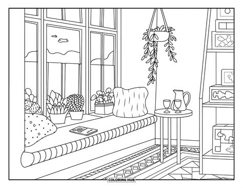 Interior Design Coloring Pages Printable