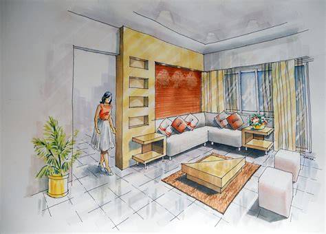 Interior Design Drawing Perspective