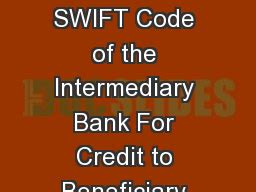intermediary swift code