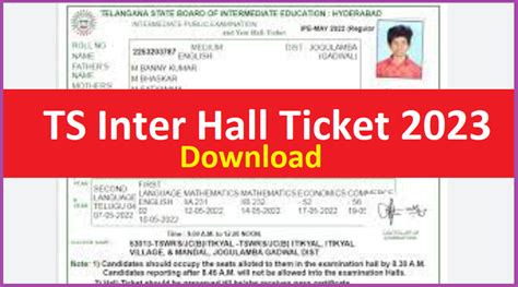 intermediate hall ticket 2023 telangana