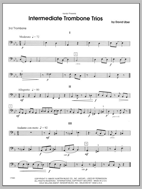 intermediate trombone sheet music