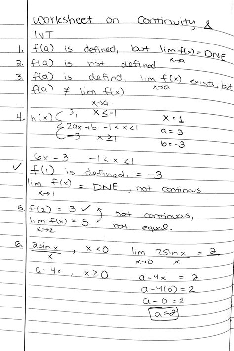 intermediate value theorem worksheet