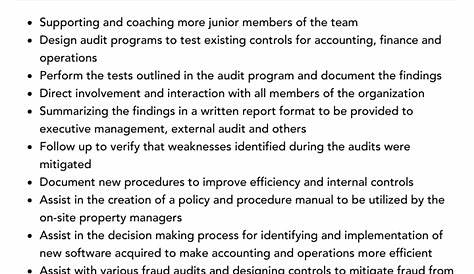 Director, Internal Audit Job Description | Velvet Jobs