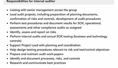 Internal Auditor Job Description