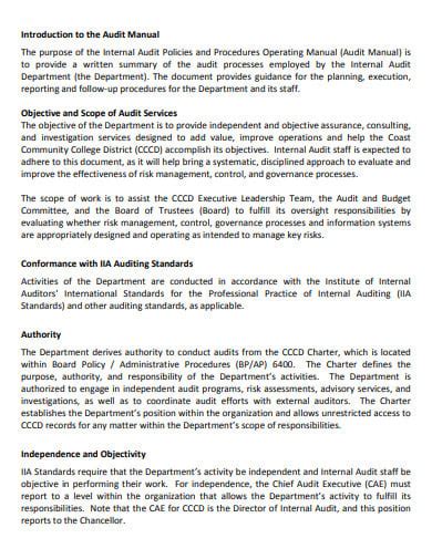 internal audit policy and procedure template