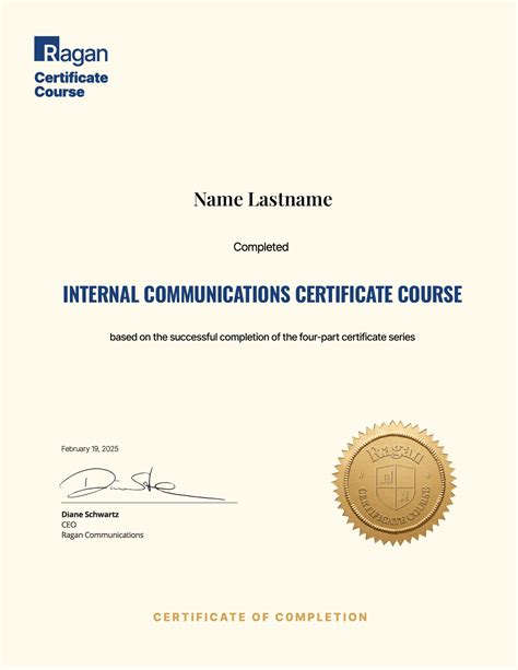 internal communications certificate