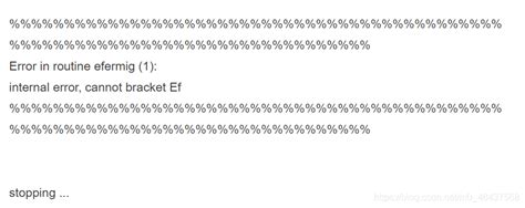 Internal Error Cannot Bracket Ef