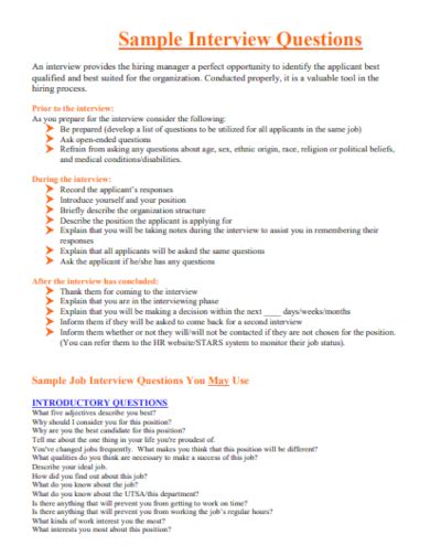 internal job interview questions and answers sample pdf for freshers