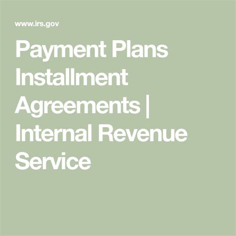 internal revenue payment plan