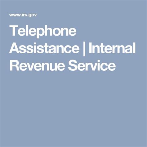 internal revenue service telephone