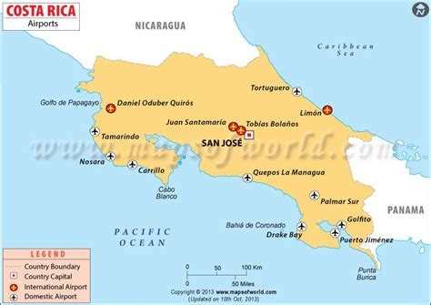 international airports in costa rica map