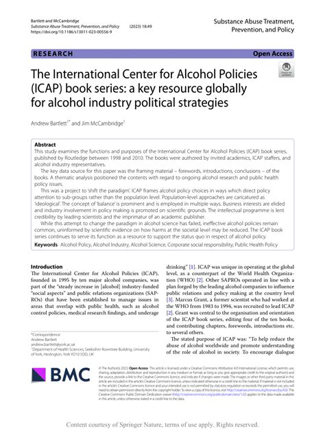 international center for alcohol policies