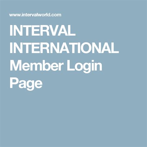 international interval login