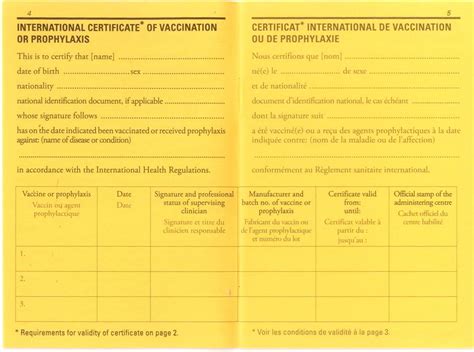 international vaccination certificate thai
