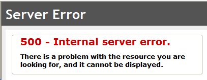 internet 500 internal server error