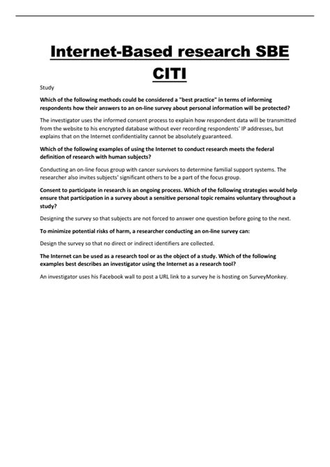 internet based research sbe