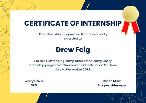 internship certificate template canva