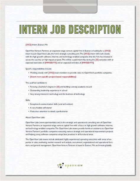 internship program description