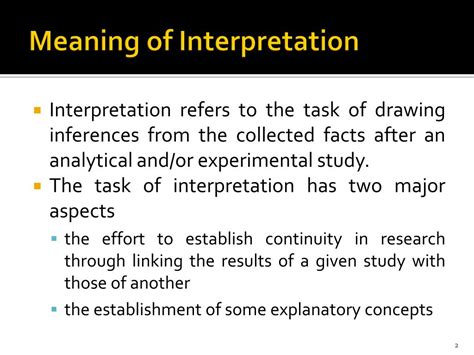 interpretation meaning in english