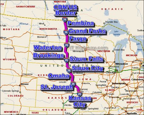 Interstate 29 Mile Marker Map