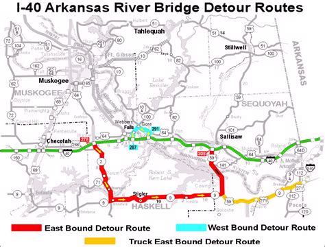 interstate 40 detour map