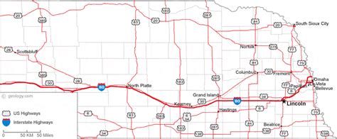 Interstate 80 Nebraska Mile Marker Map