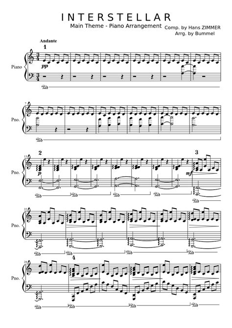 interstellar main theme piano sheet free