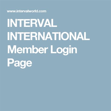 interval international member sign in account