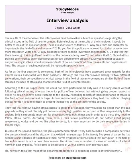 interview analysis example