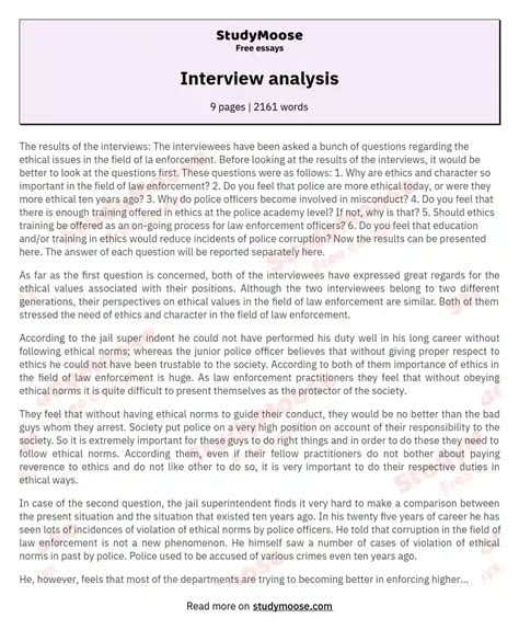 Interview Summary Examples PDF Examples