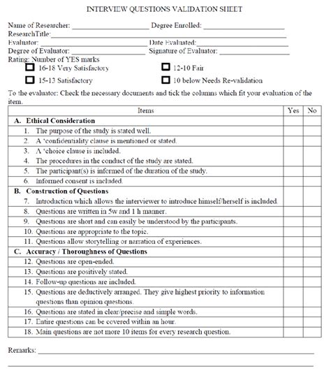 Interview Calibration Form