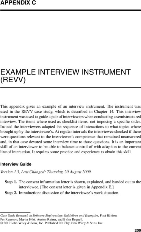interview instrument in research example