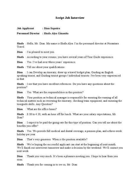 interview opening script example