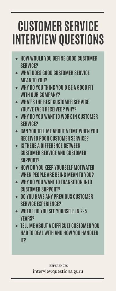 interview questions and answers for customer service job