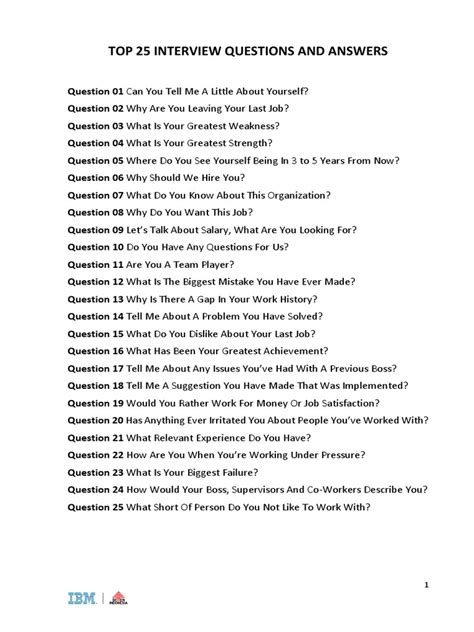 interview questions and answers pdf in english