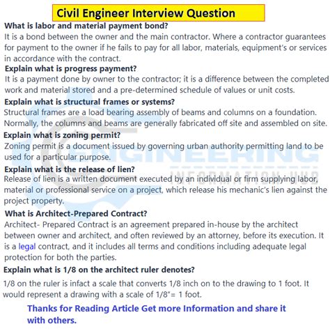 interview questions for civil engineer pdf
