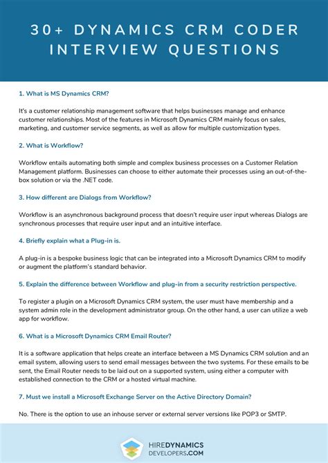 Dynamics 365 Customer Engagement (CRM) Interview Questions and Answers