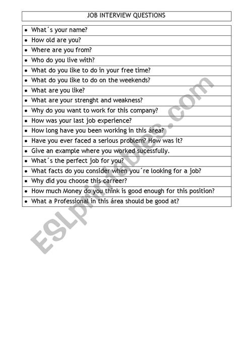 interview questions for esl students pdf